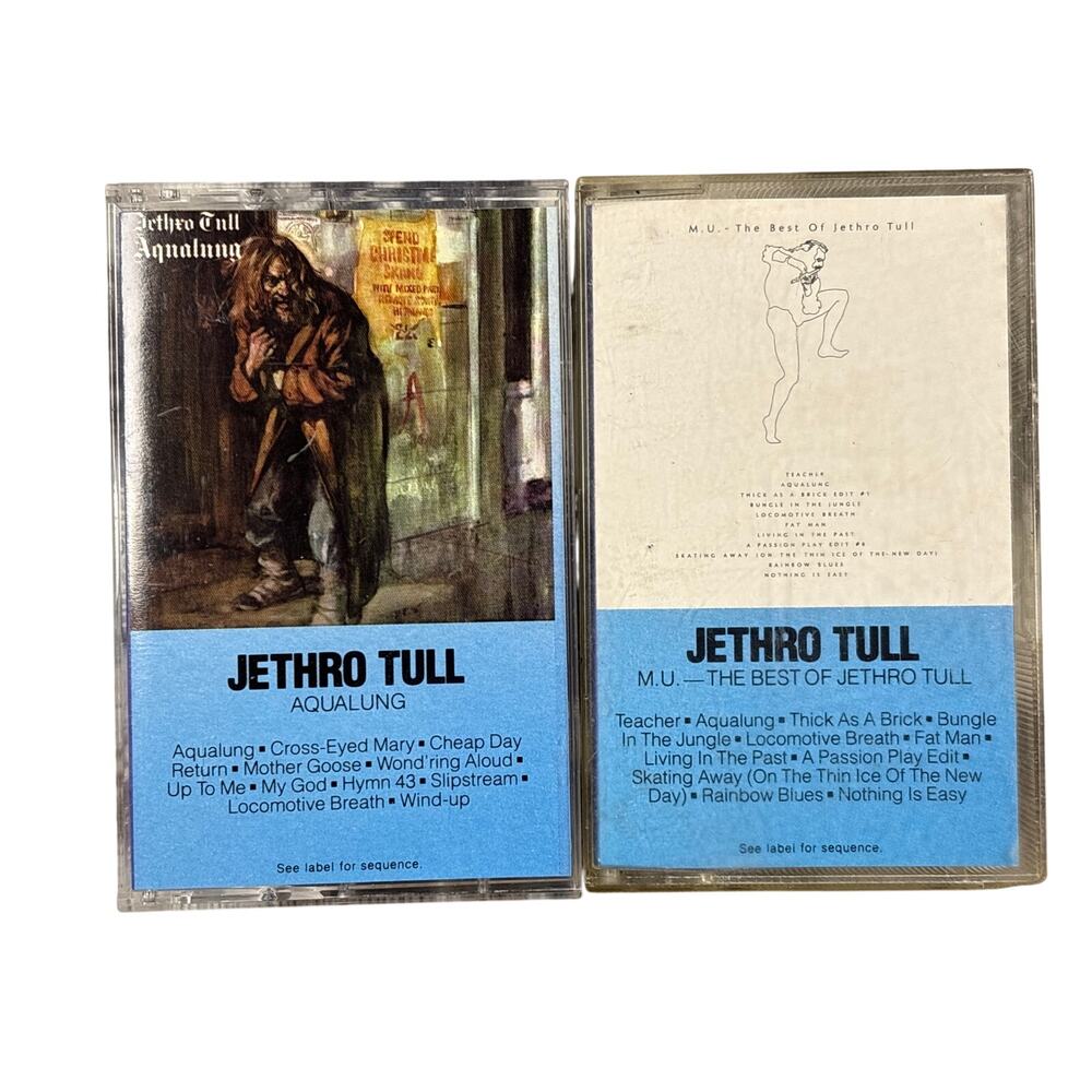 Jethro Tull cassette tape Bundle Aqualung M.U. best of JT chrysalis records